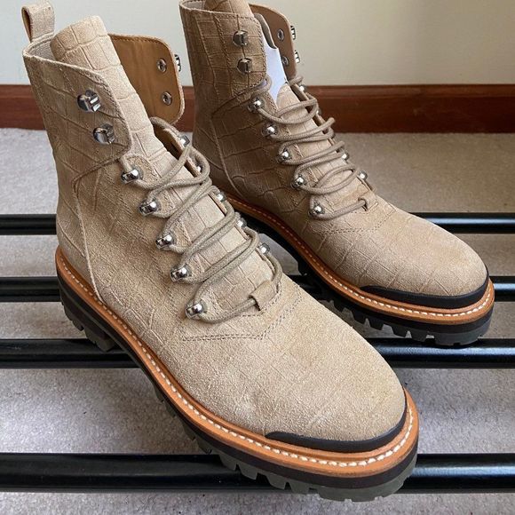 MARC FISHER Women Izzei Leather Hiking Boots - NEW NWOB - Picture 7 of 8